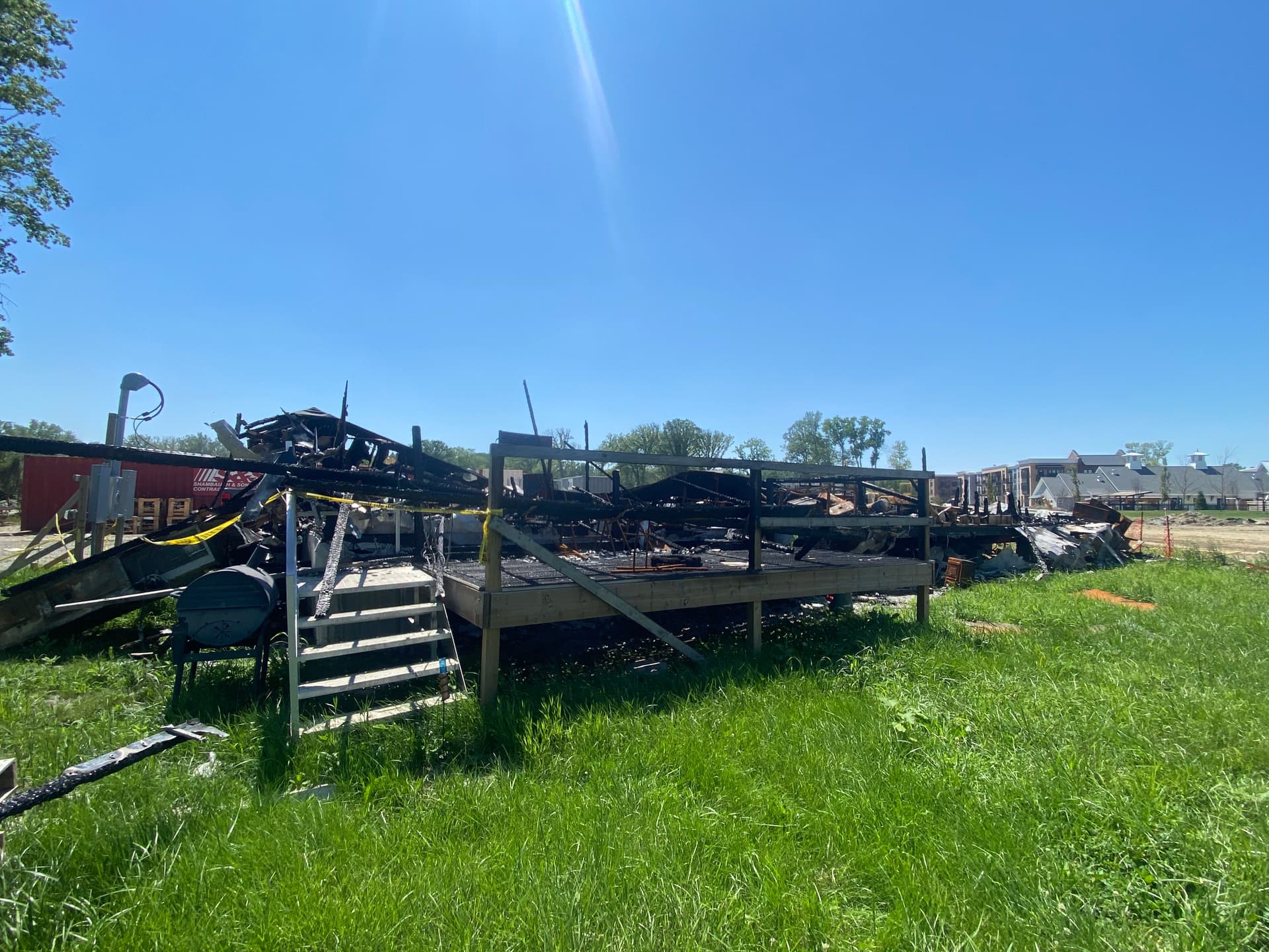Fire-Damaged Job Site Trailer Cleanup and Removal in Zionsville